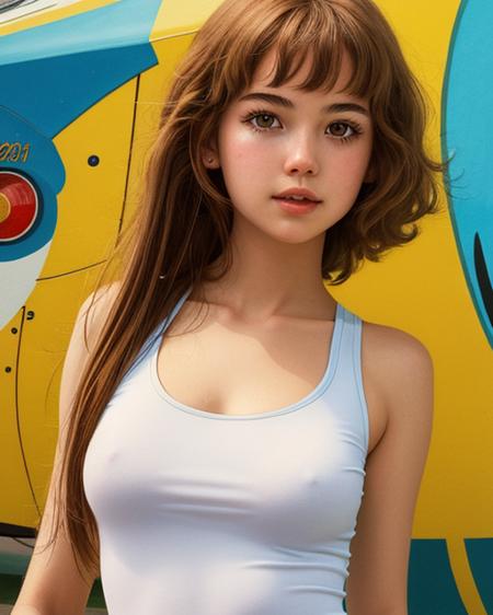 best quality,masterpiece,highly detailed,ultra-detailed,   <lora:neg4all_bdsqlsz_V3.5:-1> <lora:70Style_last:1> 70s Illustration Style
1girl,  upper body, ,tank top,