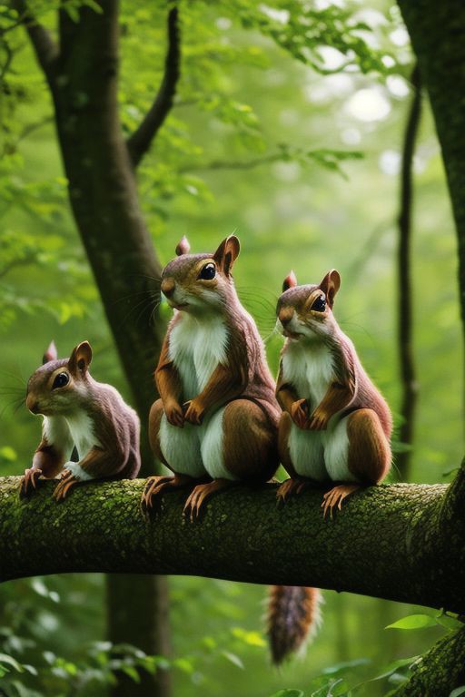Squirrels in the forest