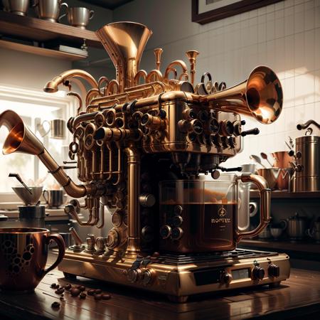 photography   <lora:BrassInstrumentAI-000014:.7> BrassInstrumentAI coffee machine