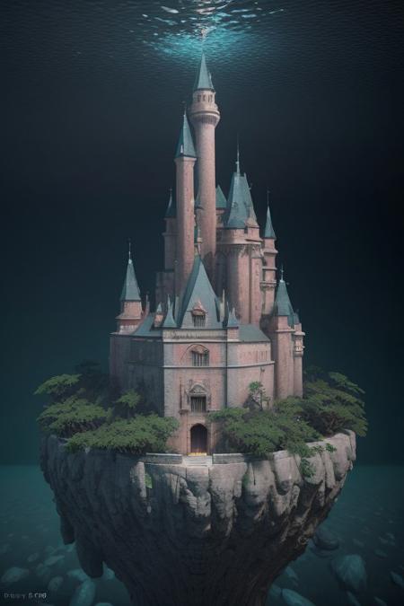 Scenic castle ruins in the middle of an ocean, art by James Jean and Wayne Barlowe, high detail, cinematic, cgsociety 8k HDR color scheme, intricate detail, concept art, dslr photograph, sharp focus, octane render, cgsociety 4k, trending on ArtStation, behance, by David"Rai, blank background, bokeh, motion blur, illustration. Trending on DeviantArt. Digital Artwork. Octane Render, award winning, Hyperdetailed, 8k, HD, 4K, photorealistic, 3D sculpture, unreal engine 5, cinematic lighting, 3D rendering by Beeple, Greg Rutkowski, trending on artstationHD,