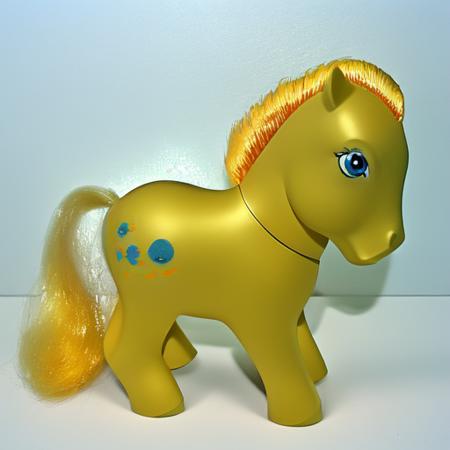 masterpiece, best quality, G1, brushable, earth pony, photo, pony, toy <lora:mlp_brushables:1>