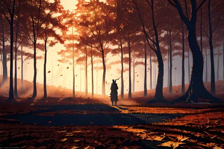 masterpiece, best quality,Ghost of Tsushima,autumn leaves,no humans,