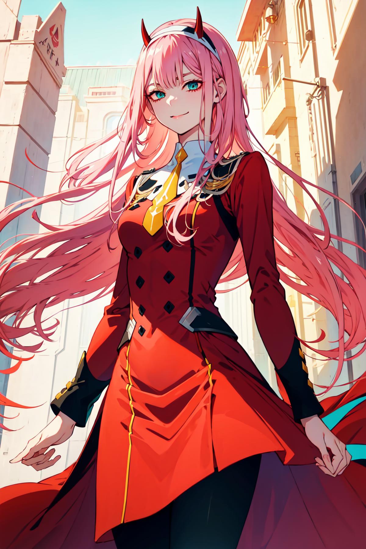 Zero Two (DARLING in the FRANXX) LoRA, 4 Outfits - v1, Stable Diffusion  LoRA