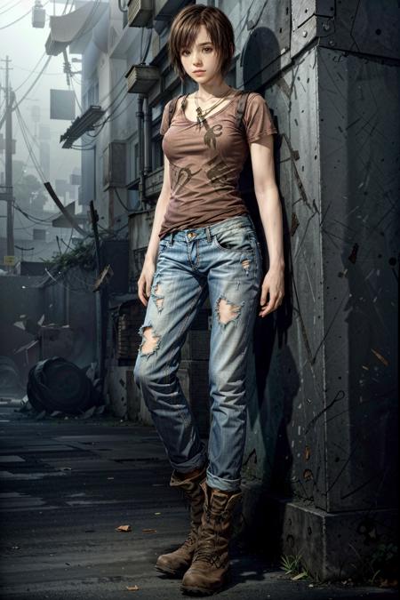 (masterpiece, best quality)
1girl, solo, looking at viewer, short hair, simple background, shirt, brown eyes, standing, full body, boots, pants, torn clothes, brown footwear, denim, black background, jeans, very short hair, torn pants, JodieBeyond, 1girl
<lora:epi_noiseoffset2:1>,  <lora:add_detail:1>,  <lora:JodieBeyond:0.8>