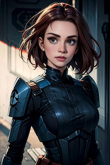 1 woman, bokatan, armor, <lora:ARWbokatan:1>, red hair, battle pose, Photorealistic, Hyperrealistic, Hyperdetailed, analog style, hip cocked, demure, low cut, detailed skin, matte skin, soft lighting, subsurface scattering, realistic, heavy shadow, masterpiece, best quality, ultra realistic, 8k, golden ratio, Intricate, High Detail, film photography, soft focus, blurry background