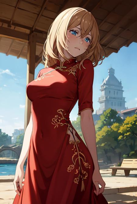 KyoukoKoudaR4 1girl, blonde hair, blue eyes, long hair, hair between eyes