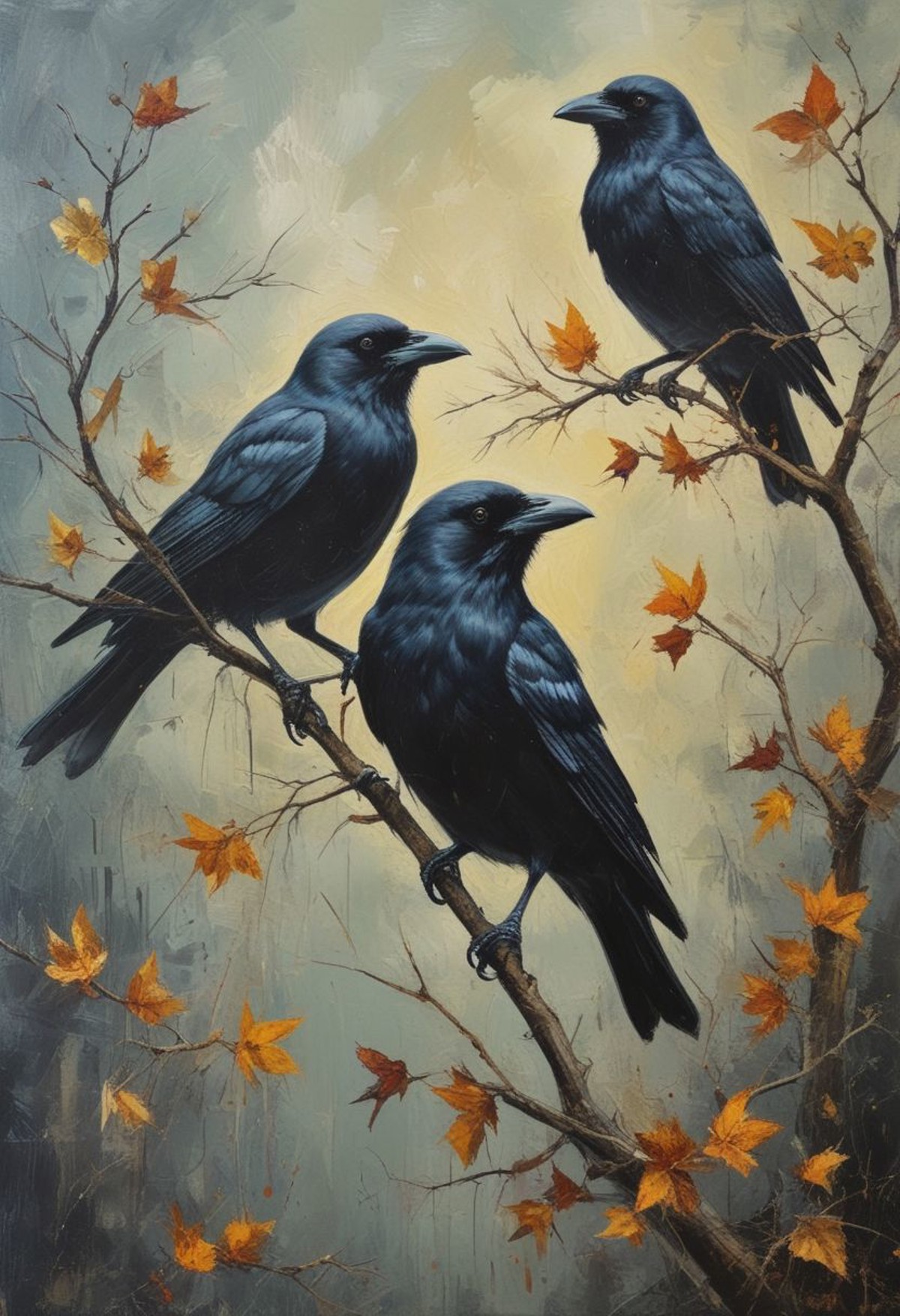 "Little crows" by Yuliya Litvinova, Oil on canvas
