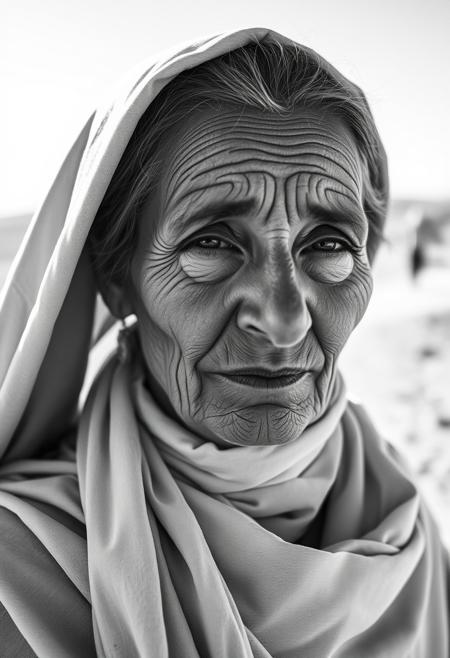 Desert Sun Documentary. Capture a Berber woman in Morocco with a Leica M11 Monochrom and 75mm f/2.4 APO. Use harsh midday sun to etch sun-weathered skin details—wrinkles, sand-dusted pores. Set f/6.3, ISO 200, 1/4000s. Focus on stark eyelash contrast against amber eyes. Post-process in B&W with split-toning: selenium highlights, coal shadows to amplify skin’s tactile quality.