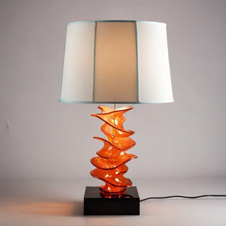 Ceramic as the main frame of the lamp, transparent acrylic plate is also a part of the lamp, ceramic and acrylic plate are connected together, acrylic plate shape like waves hovering on the lamp, the whole lamp looks like the ceramic above carrying acrylic, the lamp looks very bulky and very thick