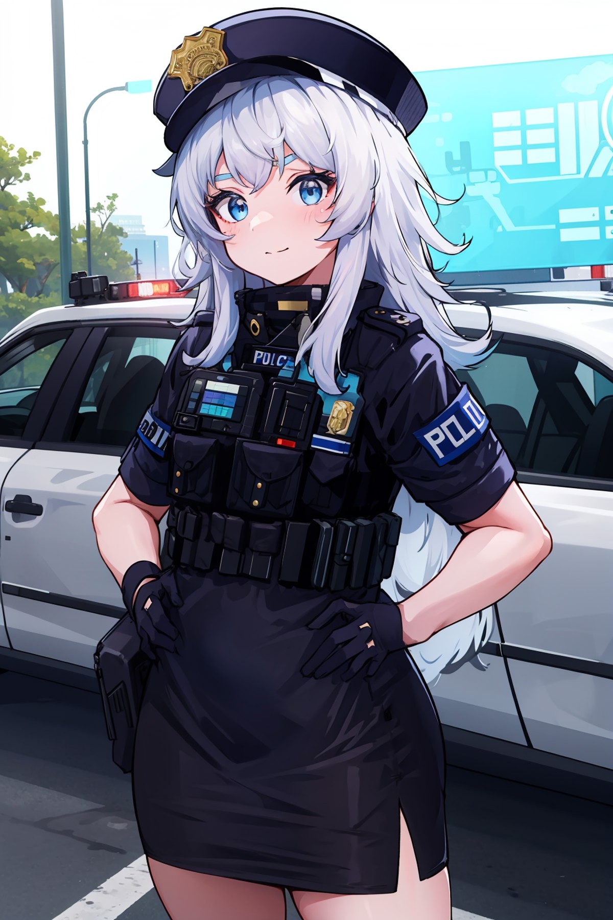 1girl,<lora:Poli:0.6>,police uniform
