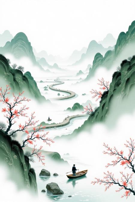 E_Ink Wash Landscape Style_Landscape Scene Generation v1.0