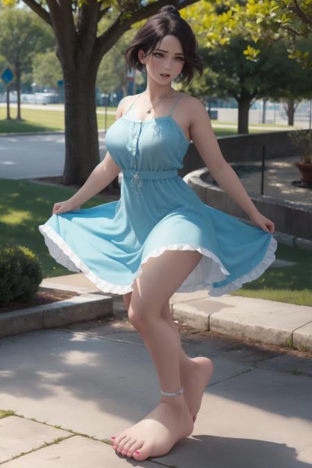 (ultra realistic, highly detailed:1.4), best quality, masterpiece,
girl, outdoors, standing, dynamic pose, summer dress
<lora:bigfeet:0.4> ((big feet, very big feet):0.9)