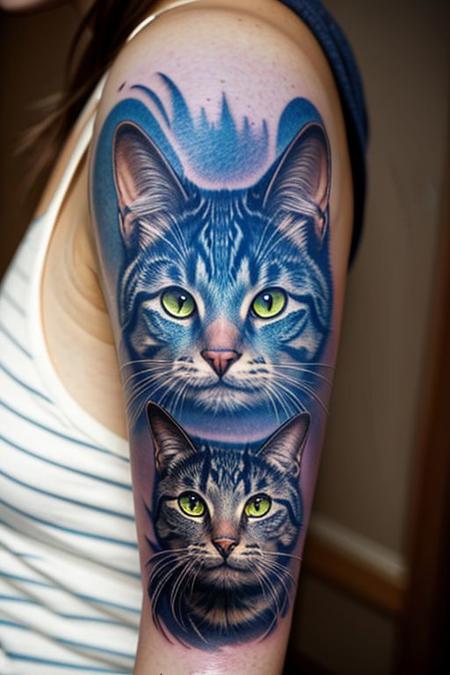 fantasy cat tattoo