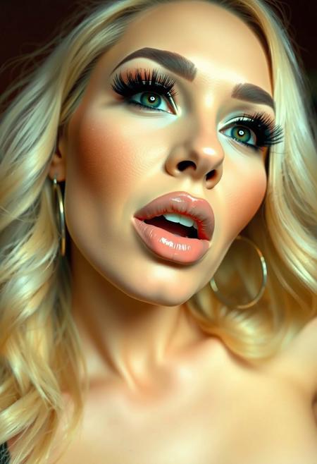 Creamy nude lipstick. Slut makeup. huge fake lips. false eyelashes. Bimbo milf. Pov blowjob. Emphasis on Huge glossy lips. Eye contact