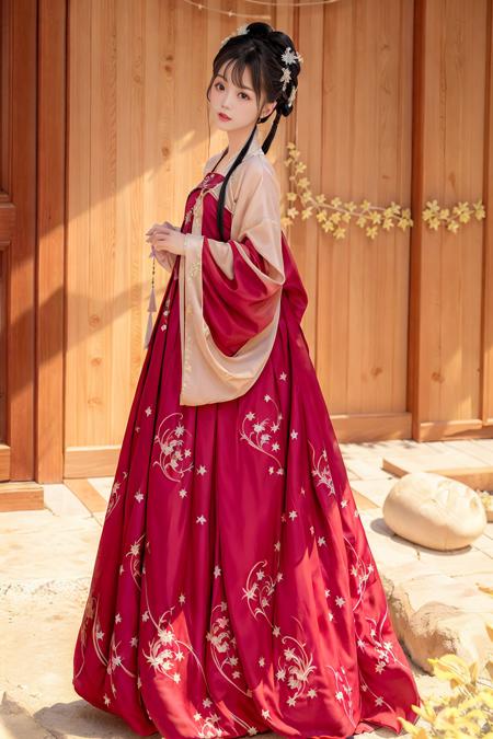 (8k, best quality, masterpiece:1.2), (realistic, photo-realistic:1.2)1girl,perfect face, perfect eyes,pureerosface_v1, red hanfu,tang style,(full body:1.2),<lora:hanfu_v30:0.6>