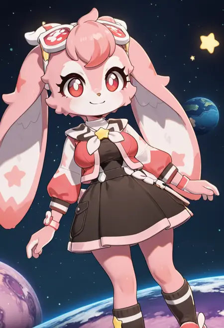 Esassani: Pink Tornado Bunny (Petit Planet | HoYo) [Illustrious]