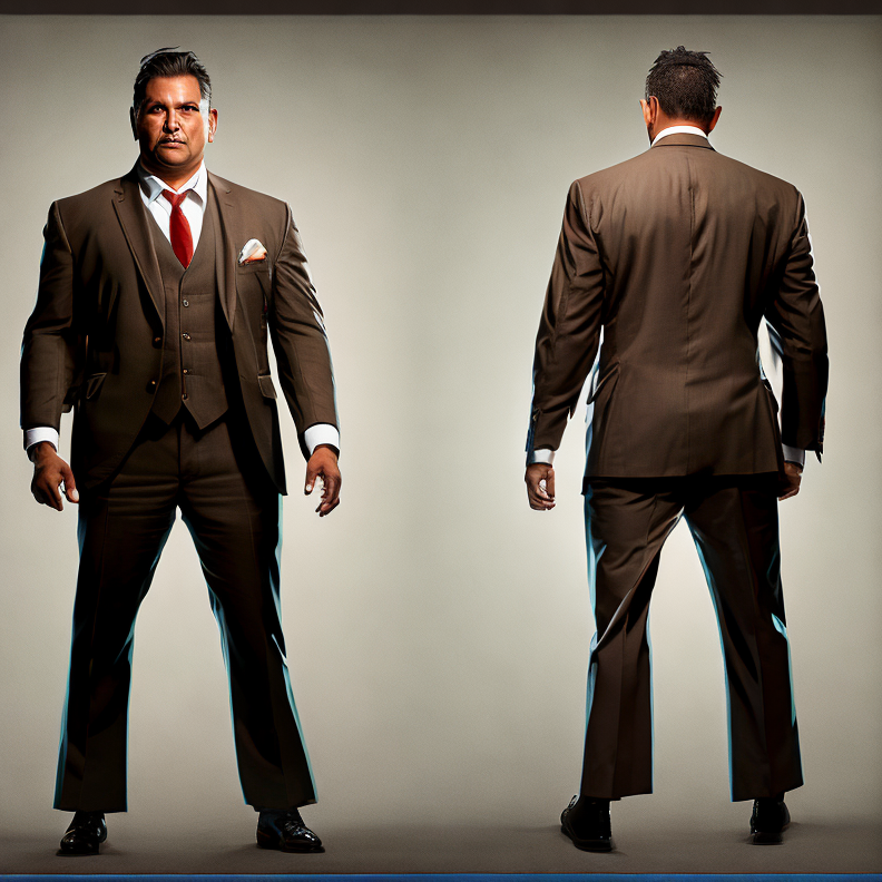 21CharTurnerV2 character turnaround of Native american man in a business suit, full body, standing, same outfit