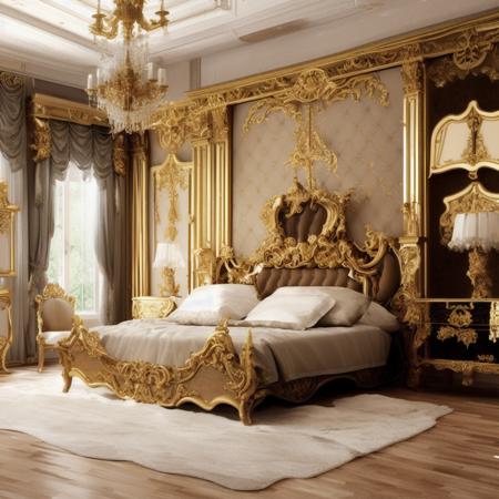 classical European-style bedroom <lora:classical European style bedroom_1:1>golden