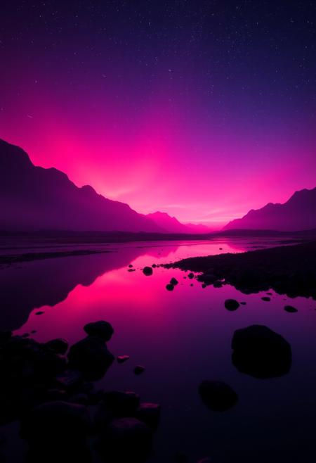 highly detailed and hyper realistic photo, by Alena Aenami , by Archibald Thorburn , by Daniele Afferni , a breathtaking otherworldly landscape with psychedelic colors , in the style of  monochromatic silhouette reflection,  limited dark palette, unusual dark colors, faded colors, atmospheric haze, highly dramatic cinematic lighting, motion blur, film grain,  professional, excellent composition, finest details, maximized details, ultimate detail level, masterpiece, best quality