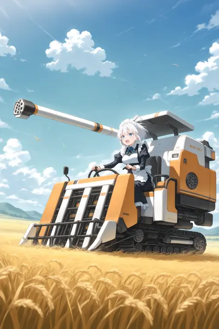 [Illust&XL&Pony] combine harvester / 稲刈り / コンバイン