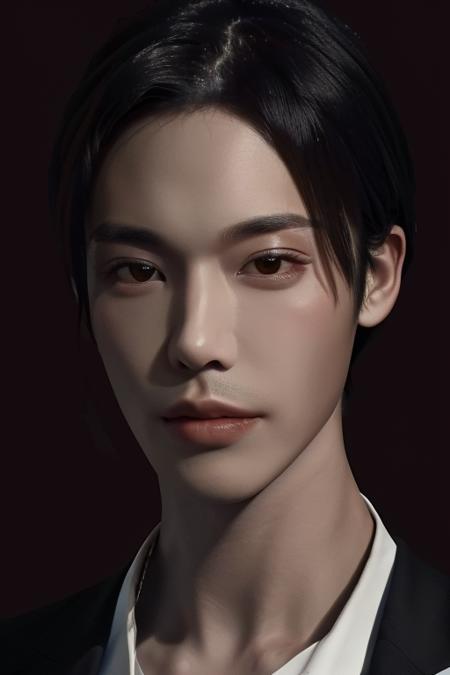 (masterpiece:1.2),(best_quality:1.4),(highres:1.1),(ultra-detailed:1.2),1 man,korean,good_shoulder,fashion_model,model_pose,(black male perm hair),(eye close-up),model,(handsome) <lora:cyw2:0.8>,Clear eyes,Men's Hairstyle,black eyes,