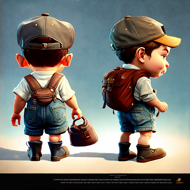21CharTurnerV2 character turnaround of young boy as a paperboy, cute adorable little kid, full body, standing, same outfit