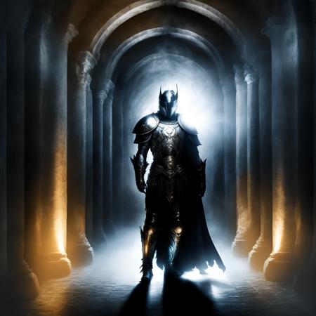 photo, an ascendent knight standing in dark corridor with black sun in night sky behind (AscendentRedux style:1)  <lora:djzAscendentRedux:0.8>