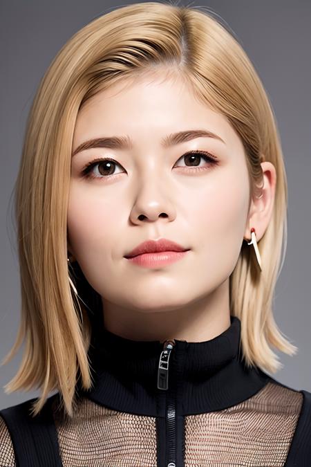 <lora:FukaKoshiba_V1b:0.7>, ((blonde hair)), (Fuka Koshiba):1.2, 1girl is wearing a big black ((headphone)), extra detailed face, earrings, red lips, best quality,  smile,  teeth, photo realistic, look at viewer, solo, radio boardcasting