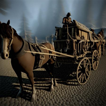 Wooden wagon Pony v1