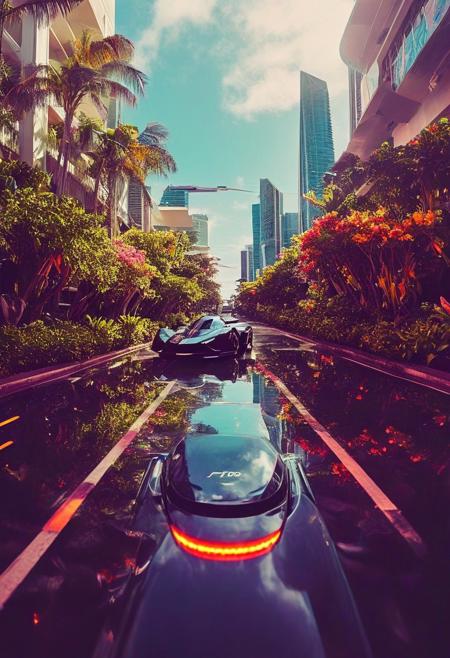 ()Hyoer Realistic:2.0)Polaroid picture 
an image of San Francisco transformed into a Cyberpunk tropical paradise. The cityscape is a vibrant, neon-lit utopia, with towering skyscrapers and lush, green vegetation. (Above the city, an air racetrack stretches across the sky, with sleek, high-tech cars zooming by, inspired by F-Zero vehicles.:1.66)
The atmosphere is warm and humid, with a hint of tropical flowers and the distant hum of futuristic technology. The people of this utopian empire live in harmony, their faces radiant with joy and contentment.
Capture the surreal, futuristic beauty of this scene, where the boundaries between technology, nature, and society blur, and the possibilities of human achievement are redefined.
BREAK
(
Ultra-realistic landscape of Soneva Jani, Maldives, showcasing its luxurious one- to nine-bedroom island and overwater villas. The scene features pristine waters, lush tropical vegetation, and a serene atmosphere with a clear blue sky and gentle sunlight. Include high-quality photography details, such as a Canon EOS R3 camera, 3-point lighting, and a softbox flash. The image should highlight the resort's unique architecture and the natural beauty of the Maldives.:1.5)