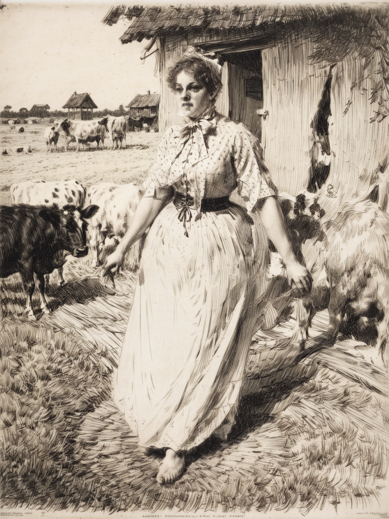 etching__a_thicc_dalkulla_woman_wearing_a_hot_headscarf_and_victorian_chemise_gown__cabin_of_love__a_field_with_cows_in_the_background__detailed__full_body__by_anders__horndog__zorn___-_4006967805.png