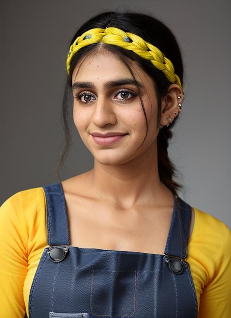 portrait of skswoman, determined , wearing overalls , with Side braid , background gradient epic (photo, studio lighting, hard light, sony a7, 50 mm, matte skin, pores, colors, hyperdetailed, hyperrealistic), <lyco:Priya Prakash VarrierV2:1.0>