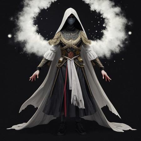 full body of  a scary lady ghost standing at center, crying, like the ghost in the movie named the curse of la lirona ,tears on left side of cheek having wrinkles on her face wearing a white grown with a cloth which covers her head  grown is dusty and black particles and grown is covered till her legs and full sleeves, having a dead child in her hands, full of scars and red blood on her child