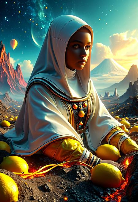 wl_lemons, 
lump, just, accident, dilute, edge, ward, nun, shiver, inflate, volcano, Fire, Conflict, Justice, Selfish, Father, Eyes, Heartbreak, Escape, Art, 
3d-rendering, concept-art, digital, dreaminess, futuristic, multimedia, sculpture, virtual-reality,
eeriness, fantasy, other-worldliness, science-fiction, surreal, colorful, sci-fi style, technological, alien worlds, space themes, advanced civilizations, 
best quality, masterpiece, aesthetic, intricate details, highly detailed, ultra-detailed, absurdres, unreal engine, octane rendering, vivid, vibrant, volumetric lighting, sharp focus,