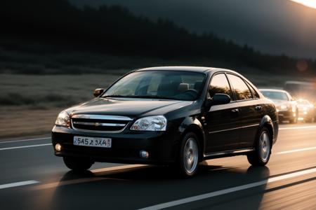 photo of a chevylcht car, 8k uhd, high quality, road, sunset, motion blur, depth blur, cinematic, filmic image 4k, 8k with [George Miller's Mad Max style]. The image should be [ultra-realistic], with [high-resolution] captured in [natural light]. The lighting should create [soft shadows] and showcase the [raw] and [vibrant colors], volumetric dtx, depth blur, blurry background, bokeh, (motion blur:1.001) <lora:chevylcht:1>