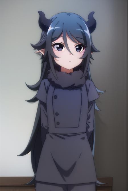 lutiabutte, <lora:lutia butte s2-lora-nochekaiser:1>,
lutia butte, long hair, bangs, black hair, hair between eyes, horns, pointy ears, (black eyes:1.5),
BREAK long sleeves, fur trim, fur collar,
BREAK indoors,
BREAK looking at viewer, (cowboy shot:1.5),
BREAK <lyco:GoodHands-beta2:1>, (masterpiece:1.2), best quality, high resolution, unity 8k wallpaper, (illustration:0.8), (beautiful detailed eyes:1.6), extremely detailed face, perfect lighting, extremely detailed CG, (perfect hands, perfect anatomy),