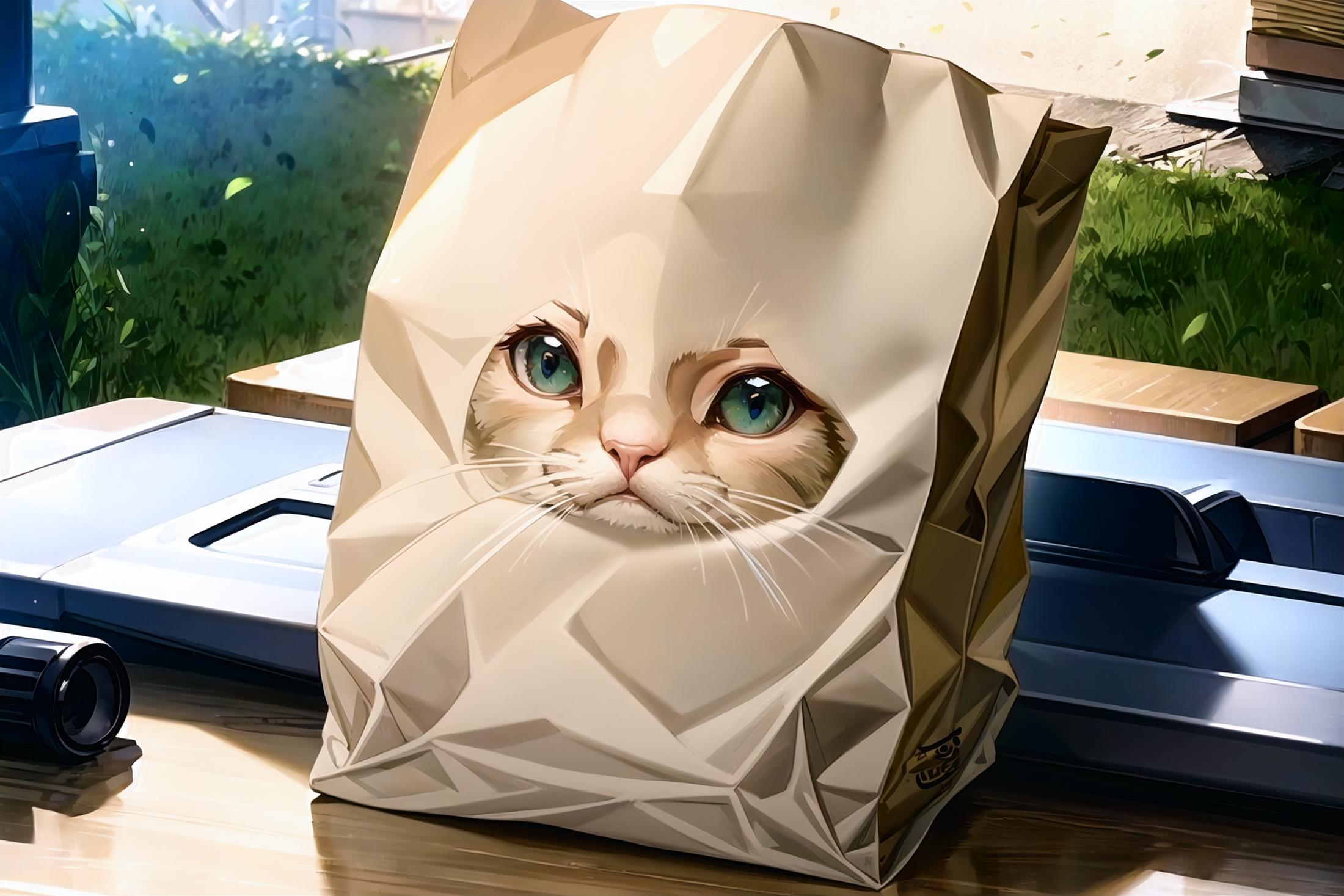 paper bag on head image by penguinnes