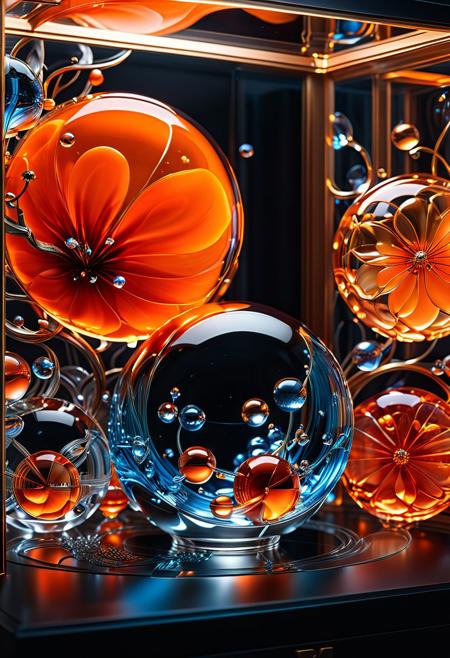 (Concept by Leonardo da Vinci & Edvard Munch, orange,red,Neumorphism, Glassmorphism, beautiful glass display case in cool living room., Miki Asai Macro photography, close-up, hyper detailed, trending on artstation, sharp focus, studio photo, intricate details, highly detailed, by greg rutkowski), Detailed Textures, high quality, high resolution, high Accuracy, realism, color correction, Proper lighting settings, harmonious composition, Behance works,masterpiece,HDR,trending on artstation,sharp focus,high contrast,8K,Hyper-detailed,intricate details,cinematic lighting