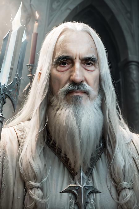 Christopher Lee as (Saruman), (high detailed skin:1.2), 8k uhd, dslr, soft lighting, high quality, film grain, Fujifilm XT3 <lora:Christopher Lee:0.7>