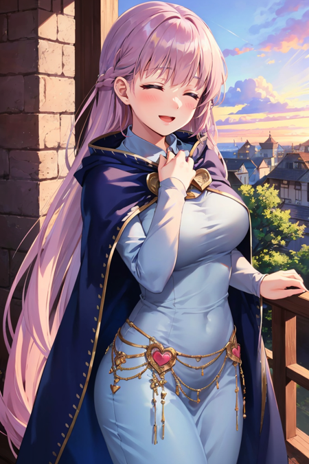 (highly detailed:1.3),
sophia fe, blush, smile, open mouth, scenery, closed eyes, :d, heart, ^_^, 
Ultra-detail,(highres:1.1),best quality,(masterpiece:1.3),cinematic lighting,
, <lora:Sophia_FEv2:0.8>