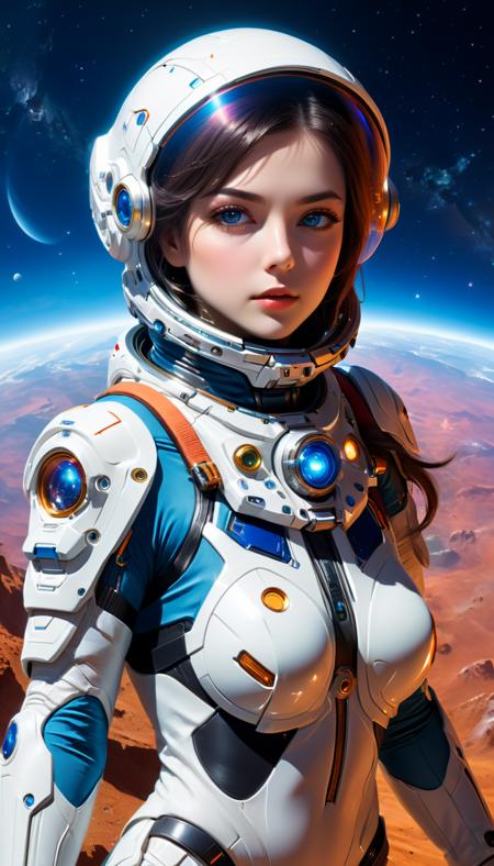 Stunning female in space suit, sci-fi, extremely beautiful piercing eyes, cinematic scene, hero view, action pose, scenery, detailed background, masterpiece, best quality, high quality, intricate, absurdres, very detailed, extremely high resolution, 8k, vivid, colorful, Ghibli Studio <lora:studio_ghibli_xl_v1:1> xl:1> <lora:neg4all_bdsqlsz_xl_V7:1> <lora:DetailedEyes_V3:1> <lora:xl_more_art-full_v1:1>