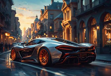 best quality, masterpiece, extremely detailed,  professional art, professional painting, an extremely delicate and beautiful, dynamic, great lighting, perfect shading, professional shading, depth of field,  side soft light, elegant, gorgeous, highly detailed, breathtaking, 
a elegant and sleek sports car, high velocity, heavily modified, cyberpunk, geometry in background, bokeh