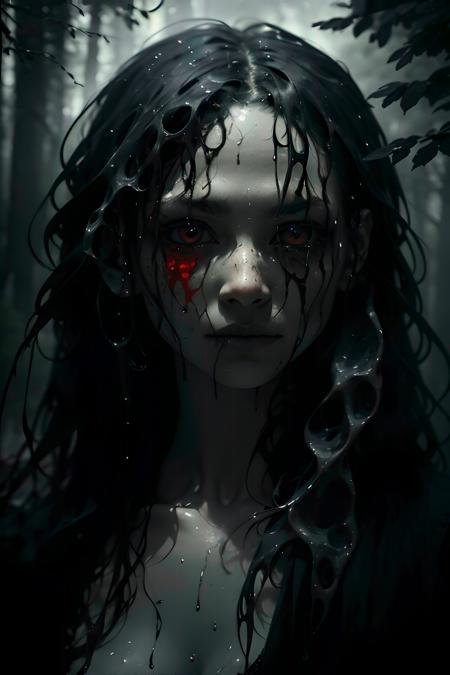 <lyco:death_V1:1.0><lyco:epi_noiseoffset2:1.0>
forest, nature, dark
creepy girl shows her head from the lake, wet hair, detailed face, red eyes, black tears, black patterns on her face, wet skin, fog, cloud, monochrome, death, dark studio
best quality, masterpiece, hdr, photo-realistic, hyper-realistic, perfect detail, hyper-detail, cinematic lighting, dramatic shadows, deep_darkest_V1