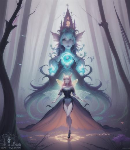 witch, digital painting, dreamlike, intricate details, sharp focus, trending on artstation, art by lois van baarle and loish and ross tran and rossdraws and sam yang and samis arts and artgerm, fairy tales, pixar, disney, dreamworks style, surrounded by magical fairies in a dreamlike forest,