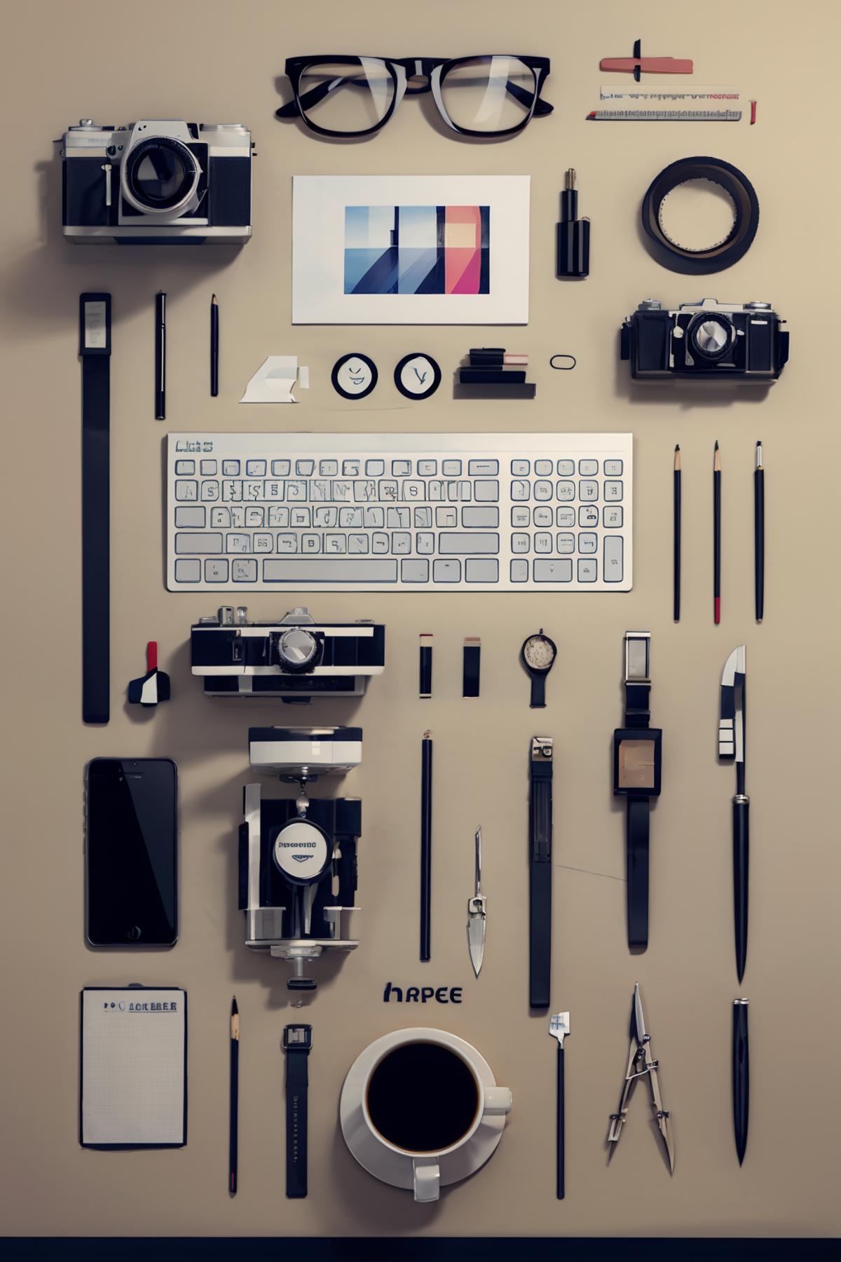 [Y5] knolling+laydown style 排列有序的摄影或设计风格 image by Y5targazer