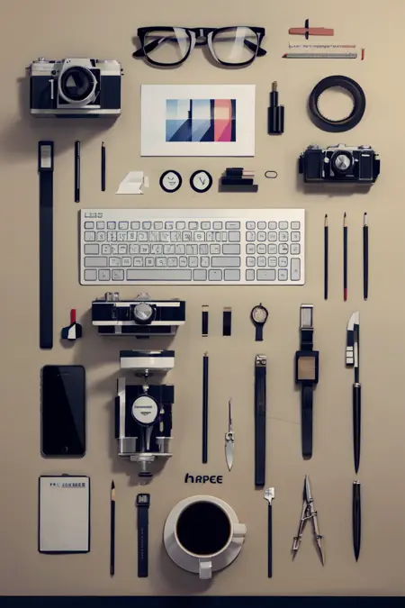 [Y5] knolling+laydown style 排列有序的摄影或设计风格