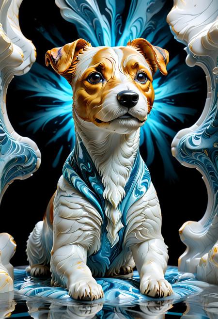 Excellent quality, masterpiece, high resolution, intricate and detailed,
(cs-cr1stal-v2:1.2),
figure composed of a single huge brilliant, sculpture of a (jack russell:1.1) in white and blue liquid marble, translucent, gold veins,
translucent, ethereal, majestic, detailed digital art, close-up, ground shot,
dark background,