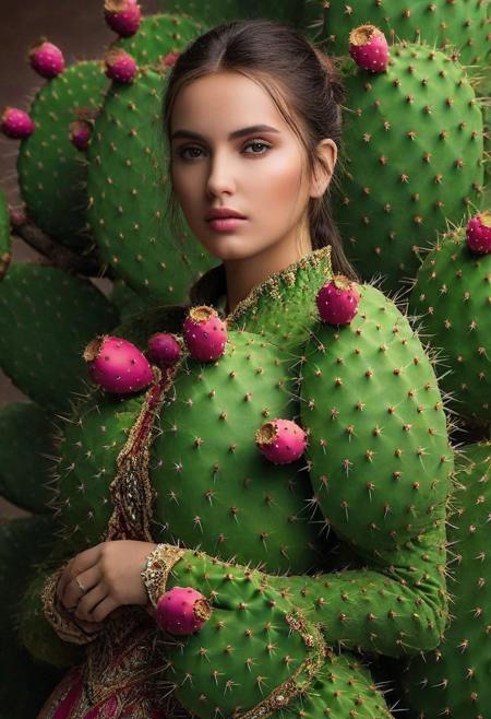 Masterpiece, best quality, 1girl, Prickly Pear Style