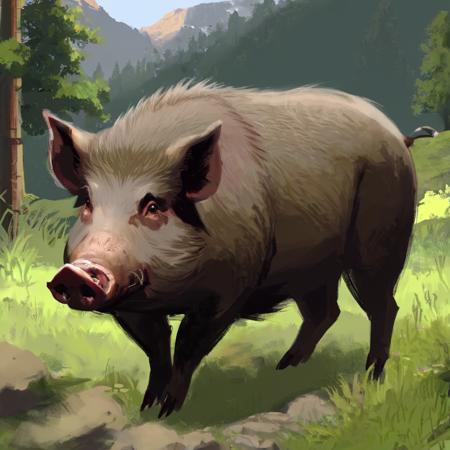 image in imst artstyle of a boar