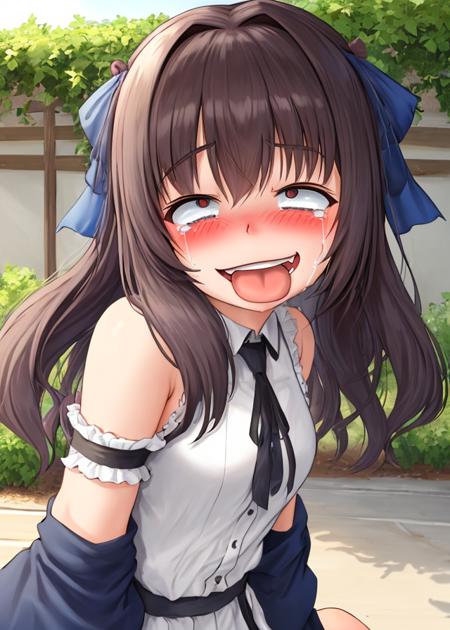 <lora:Ahegaokin-10:0.7>,1girl, solo, blush, smile,open mouth, tongue, tears, ahegao, laughin